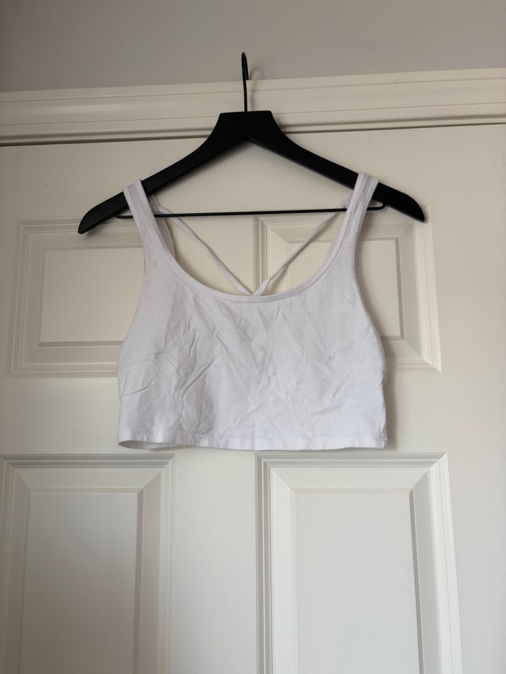 American Eagle Outfitters White Cropped Tank with Crisscross Straps